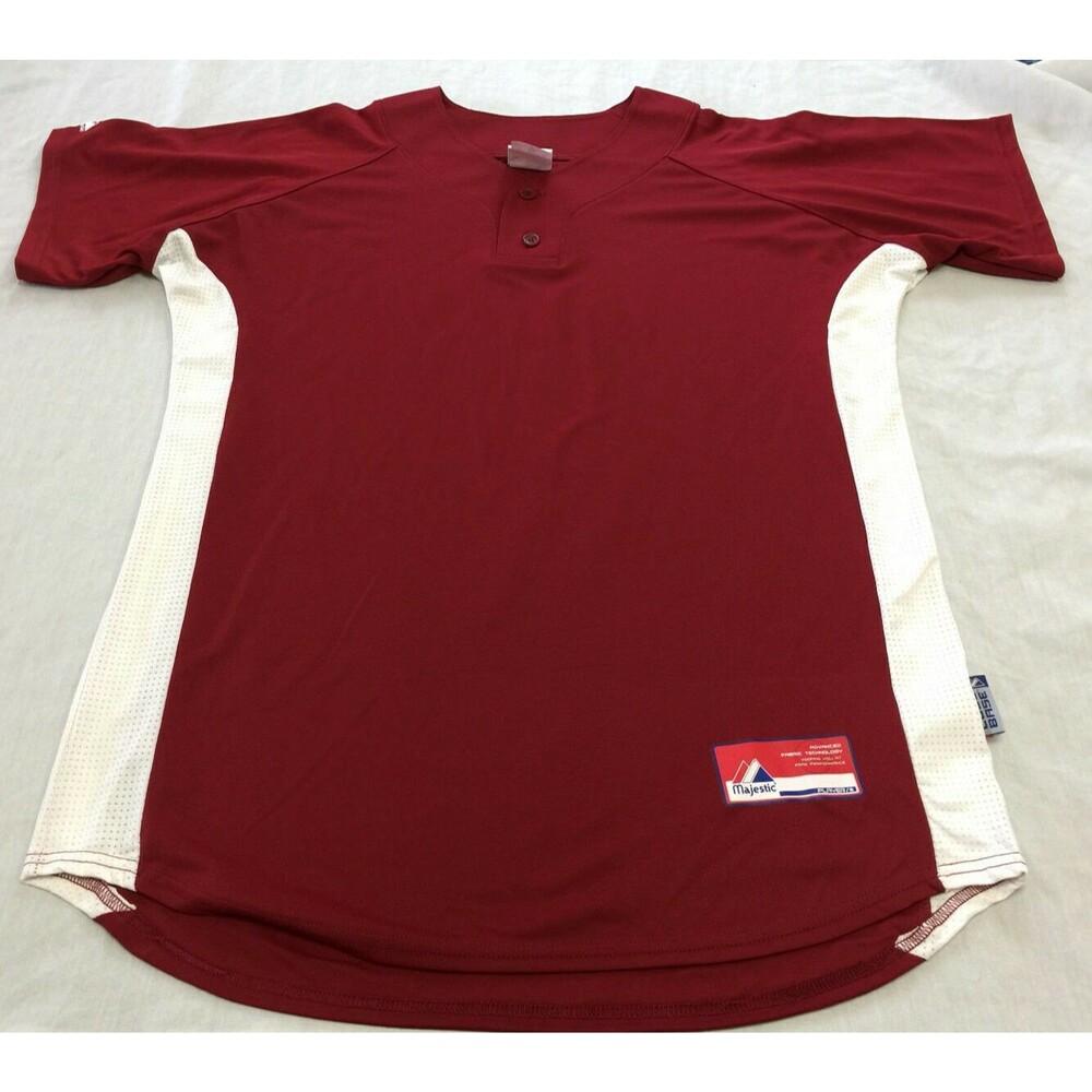 NWOT MAJESTIC COOL BASE 2BUTTON MENS ATHLETIC BASEBALL JERSEY SHIRT SIZE M